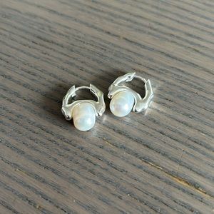 Freshwater Pearl Huggie Hoop Earrings